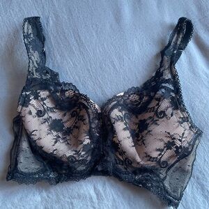 victoria’s secret black lace demi lined bralette